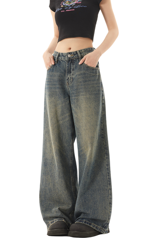 worn-out indigo jeans