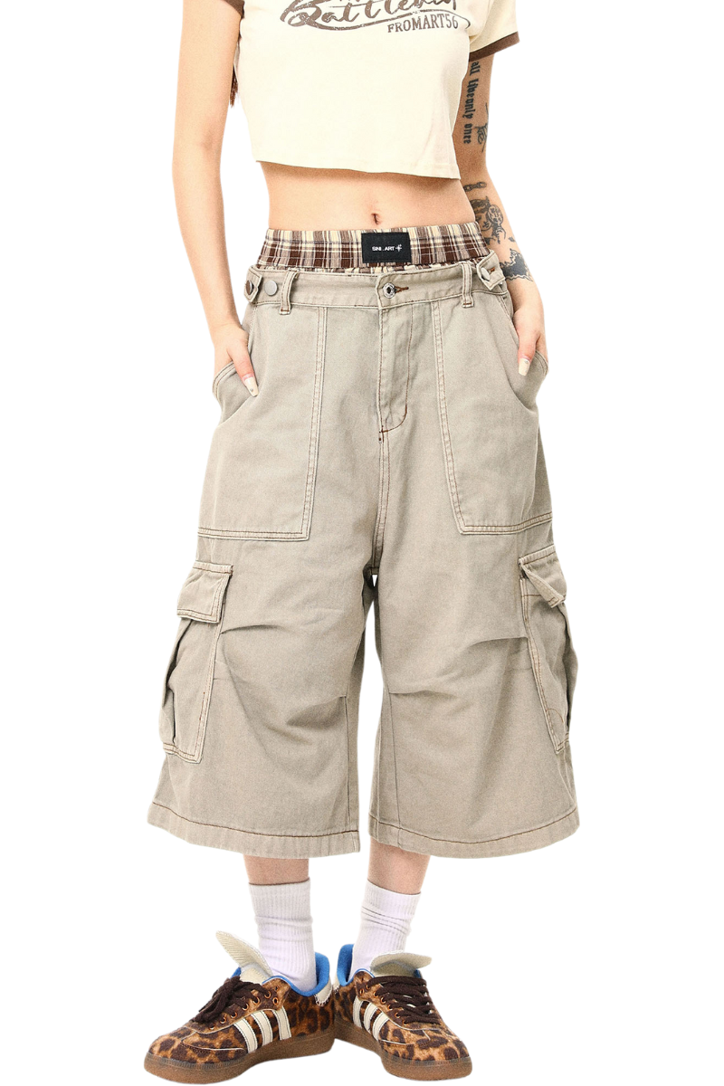 vintage khaki cargo shorts