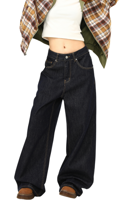 dark straight mop jeans