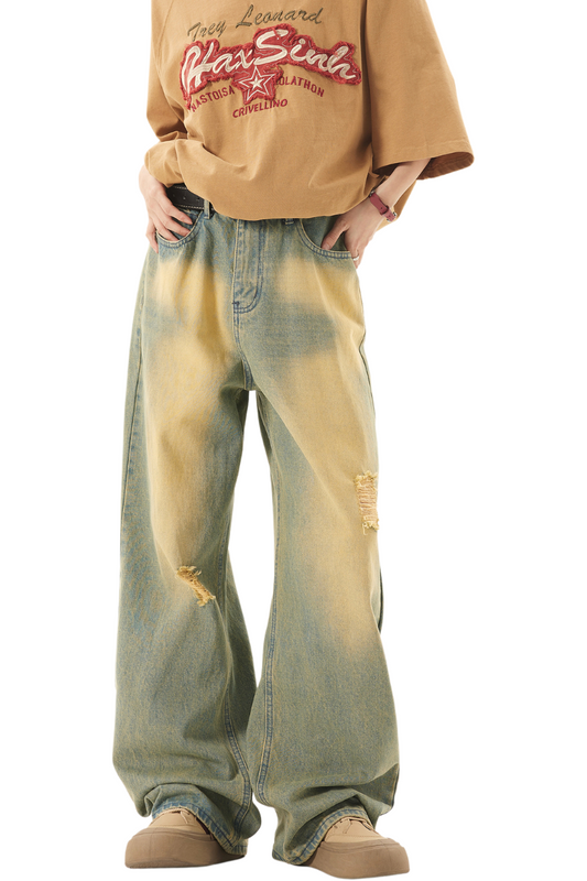 mudfade straight jeans