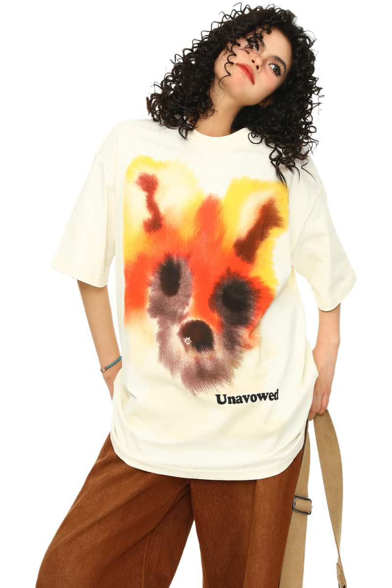 blurred bear graffiti tee