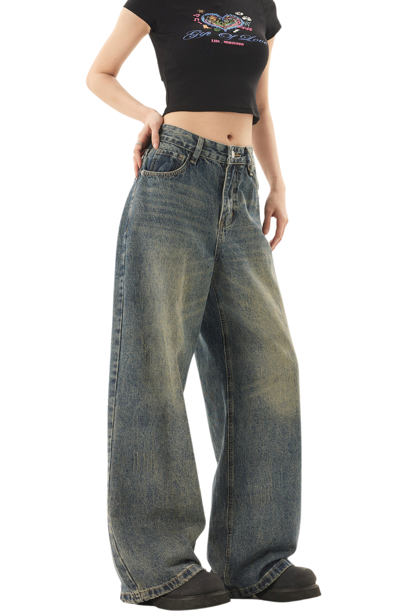 worn-out indigo jeans