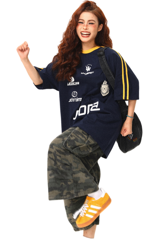 retro varsity navy tee