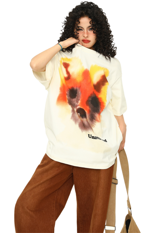 blurred bear graffiti tee