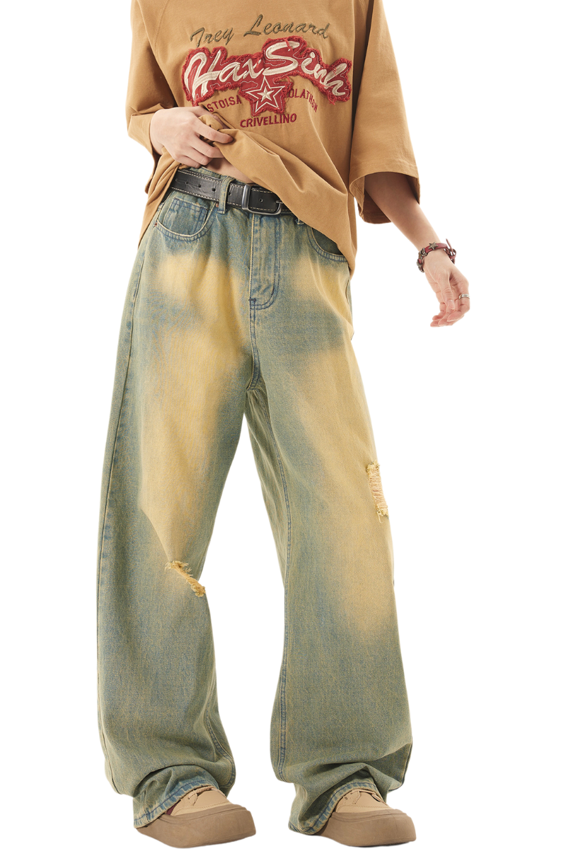mudfade straight jeans