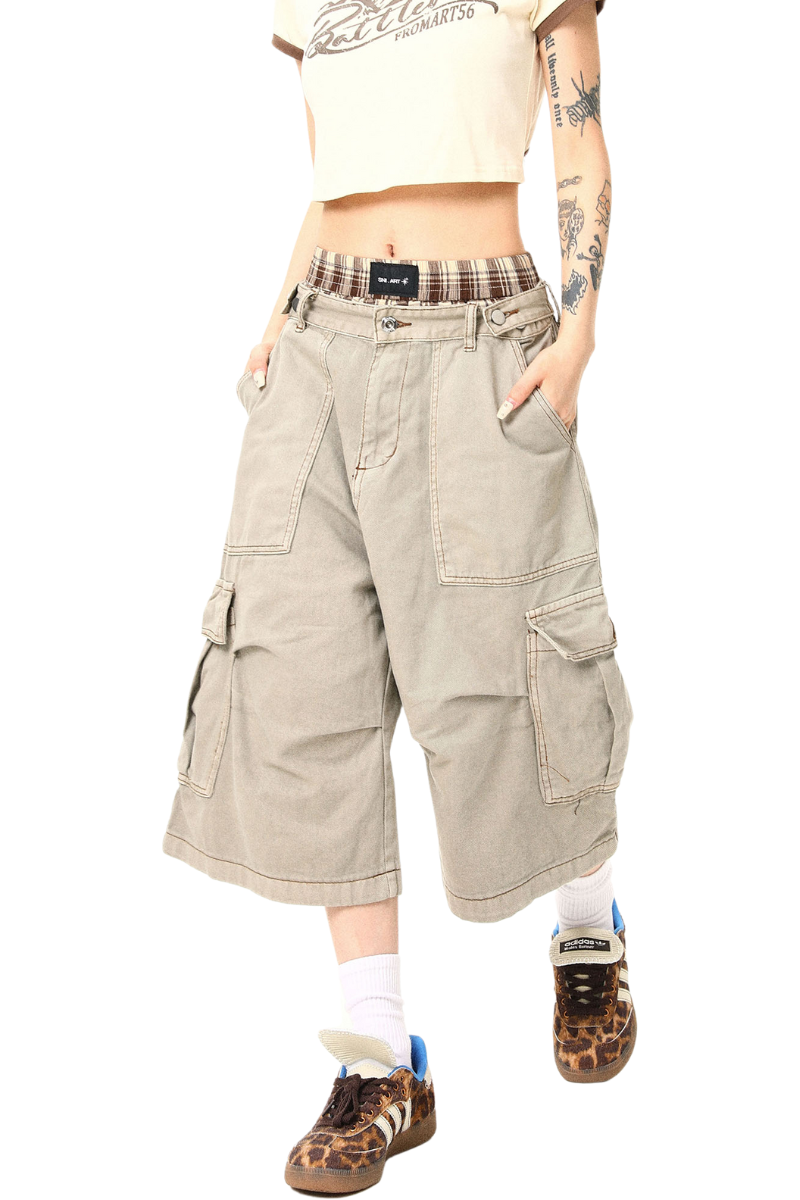 vintage khaki cargo shorts