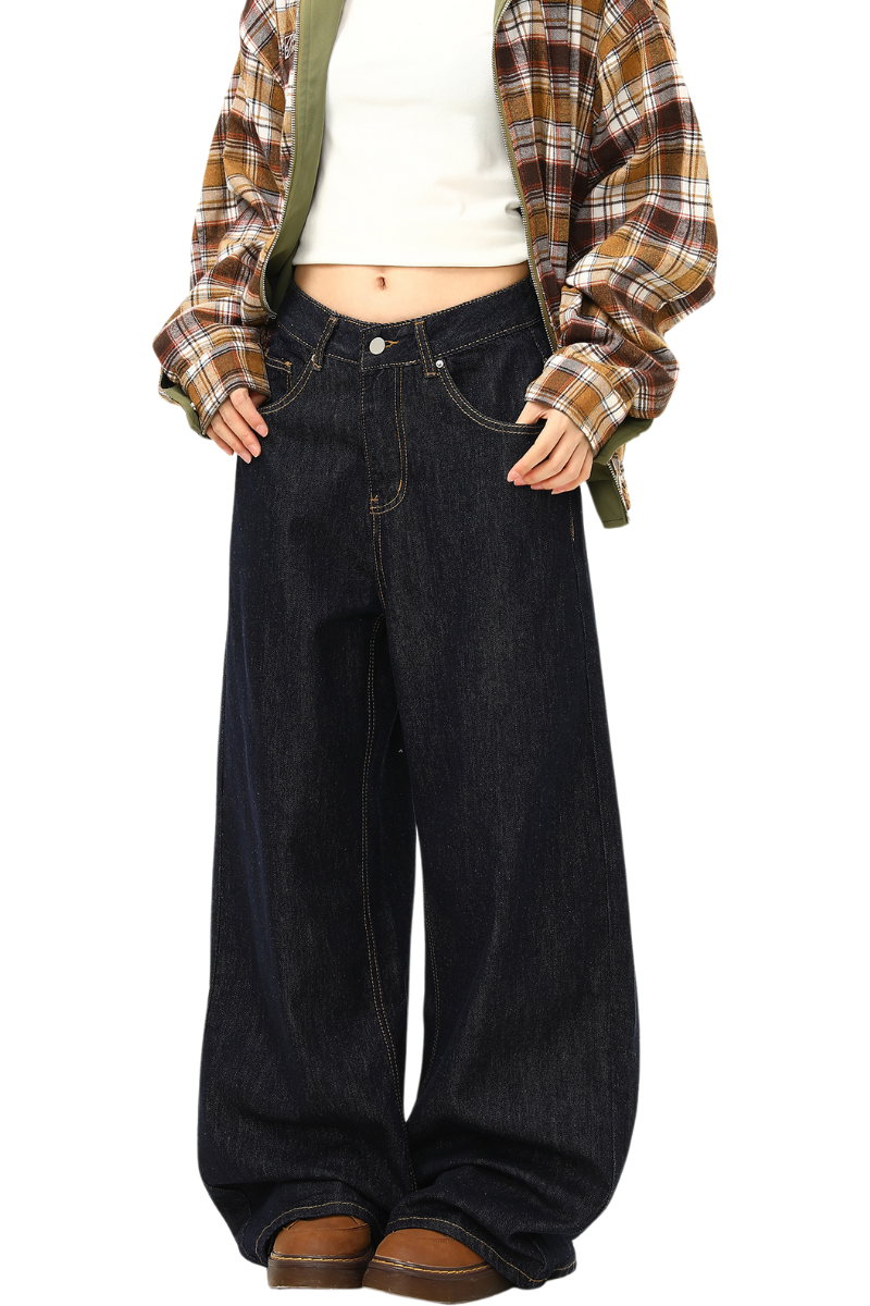 dark straight mop jeans