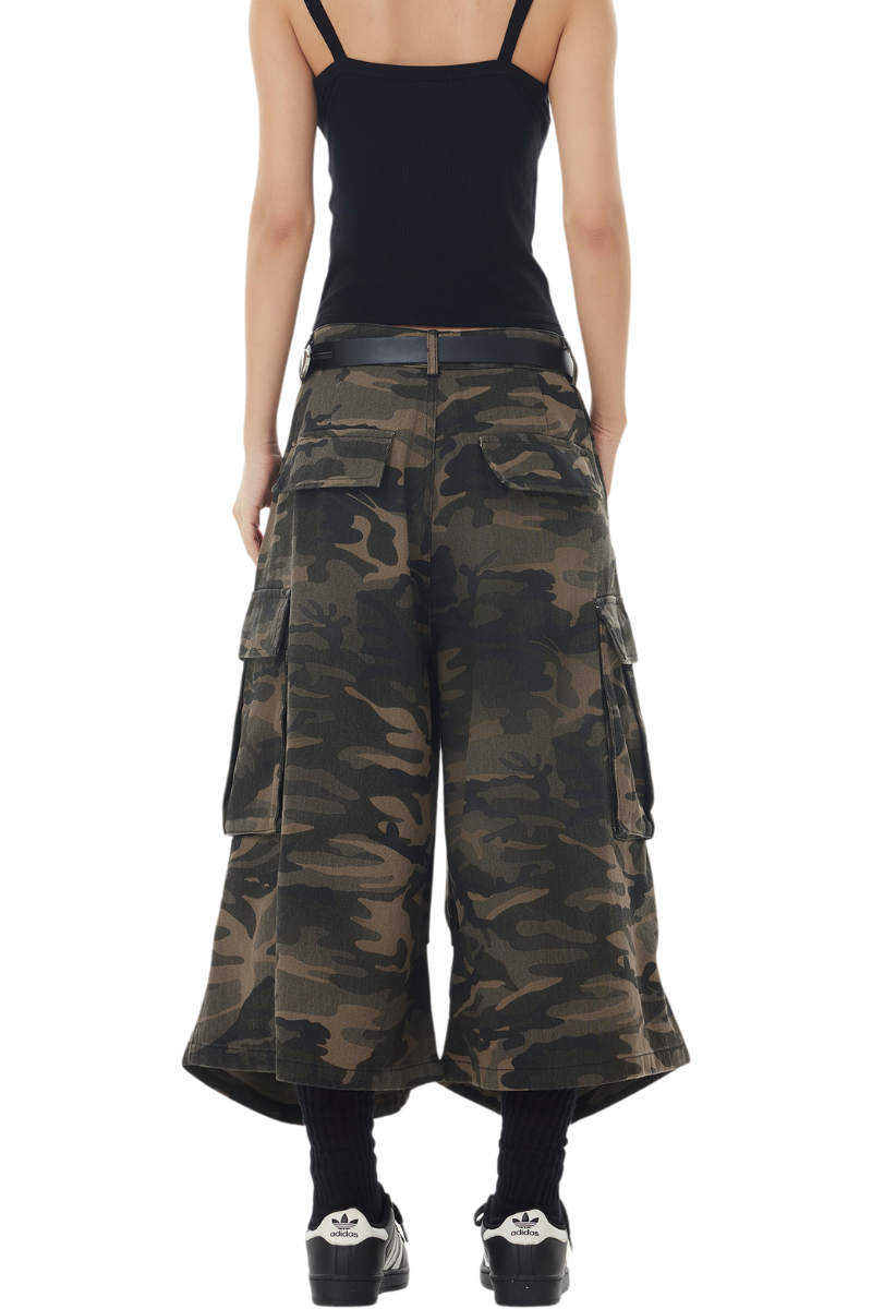 camo cargo crop pants