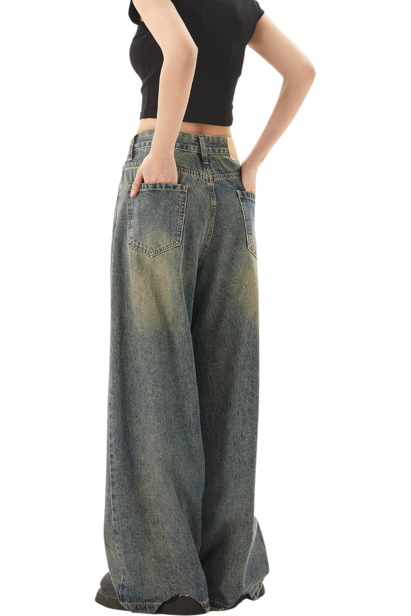 worn-out indigo jeans