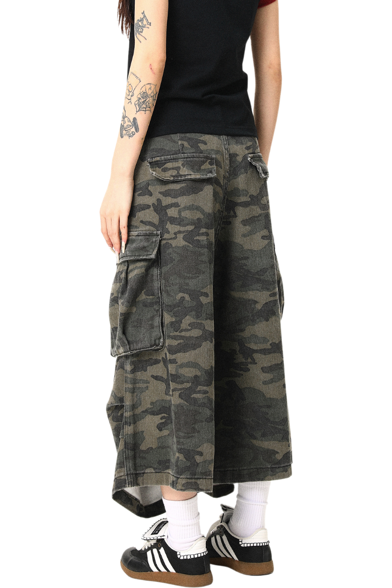 cropped camo cargo pants