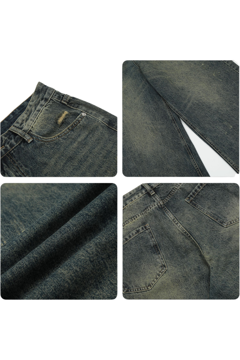 worn-out indigo jeans