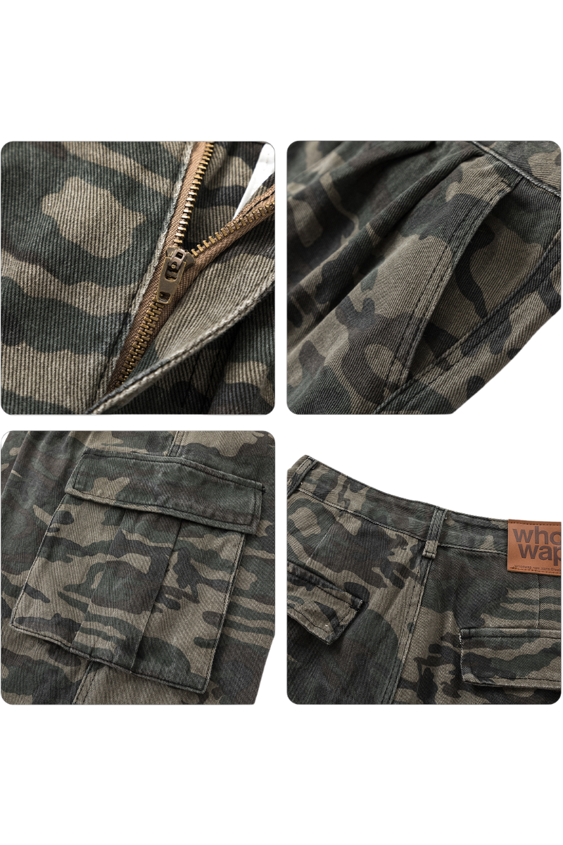 cropped camo cargo pants