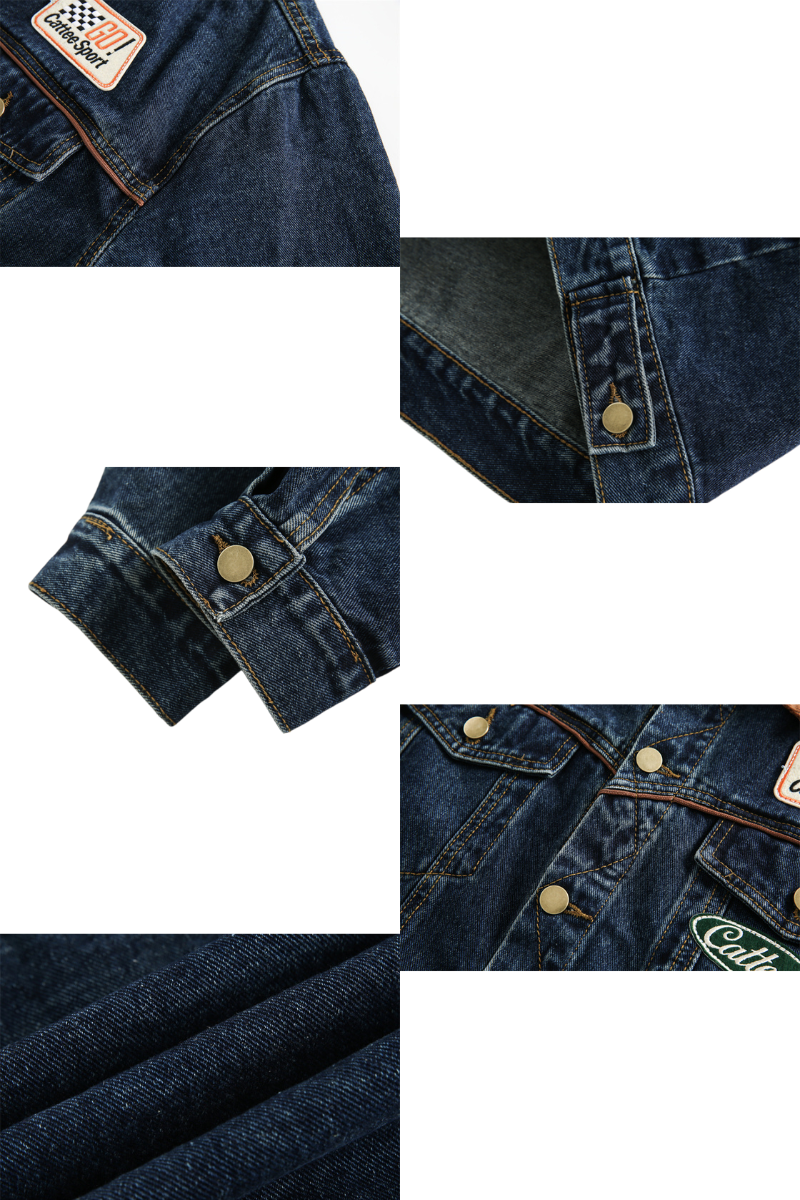 racer patch denim jacket
