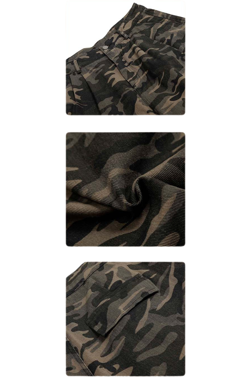 camo cargo crop pants