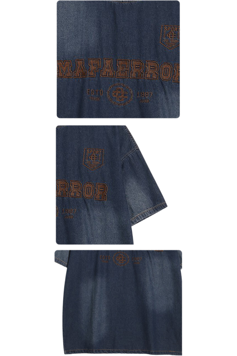 washed denim emblem tee