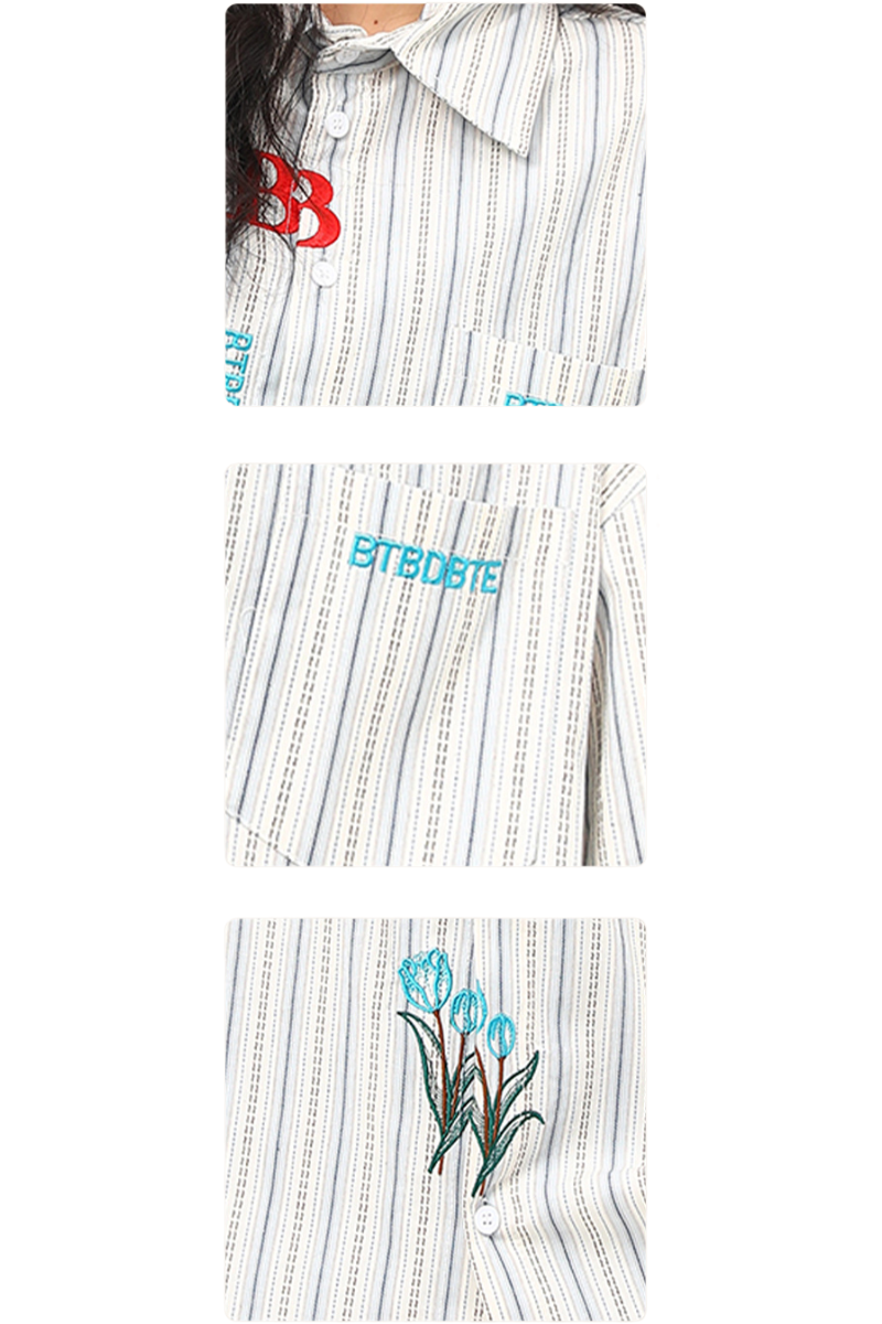 stripe bloom shirt