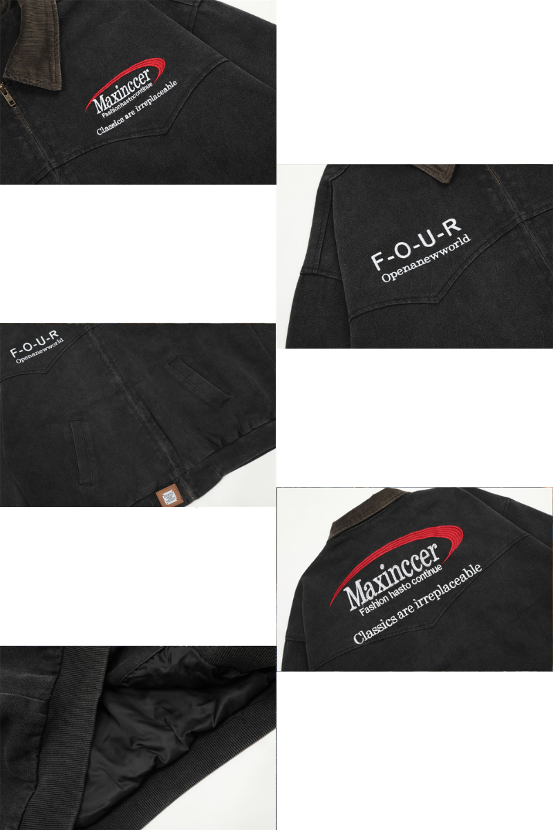 worn logo bomber